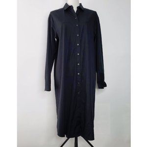 Nordstrom Black Button Down Long Shirt Dress M